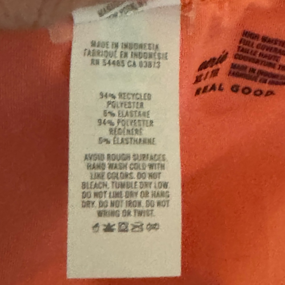 AA-37 Aerie NWT High Waisted Full Coverage Orange Lined‎ Summer Bikini Bottoms - Picture 10 of 11